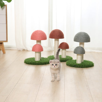 Cat climbing frame pet supplies Tongtianzhu mushroom cat scratching post round large pet wear-resistant cat toys wholesale