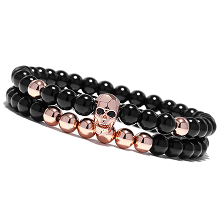 Explosion Taro Devil Shape Beaded Bracelet Face Ghost Head Diamond Set
