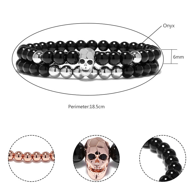 Explosion Taro Devil Shape Beaded Bracelet Face Ghost Head Diamond Set
