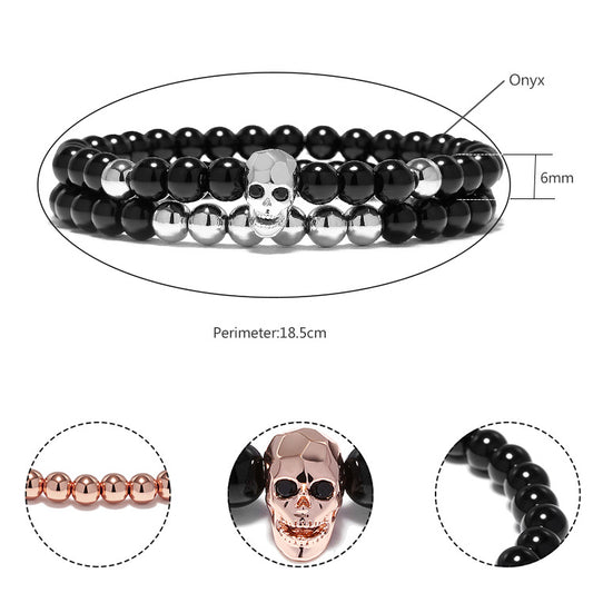 Explosion Taro Devil Shape Beaded Bracelet Face Ghost Head Diamond Set