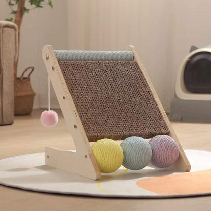 Cat Scratching Board Vertical Solid Wood Toy