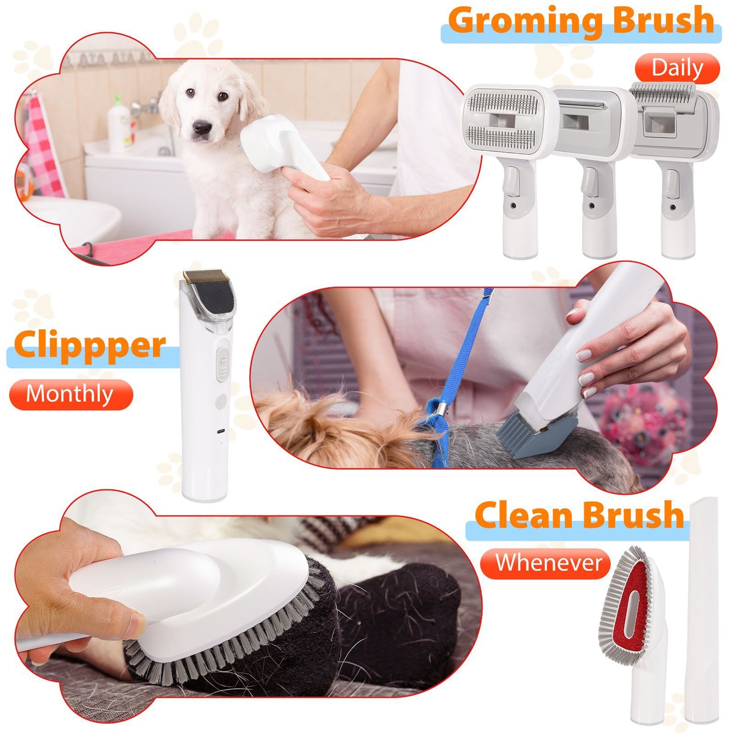 Pet Multi-Function Hair Trimmer Dog Vacuum Cleaner Set All-in-one Beauty Device