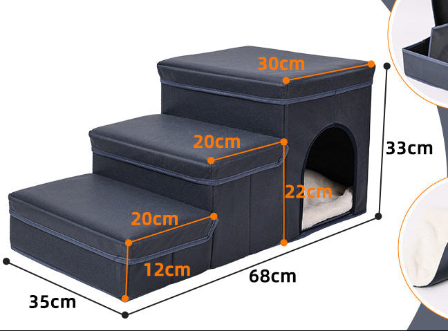 Foldable Storage Pet Stairs Steps Bed Sofa