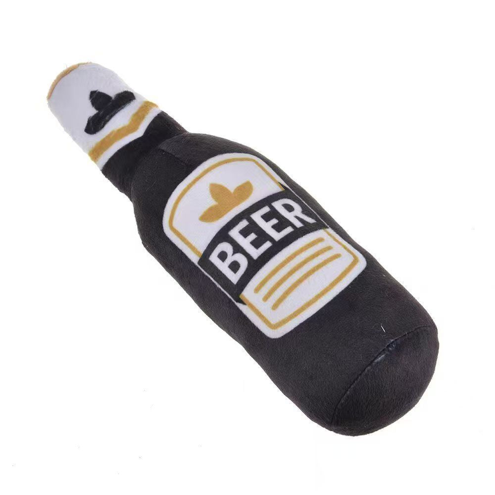 Simulated beer, vodka, whiskey bottle, BB calling pet dog and cat companion pet toys